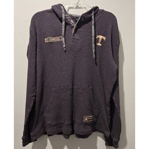 Colosseum Tennessee Volunteers NCAA Pullover Hoodie‎ Waffle Knit Gray VTG Large